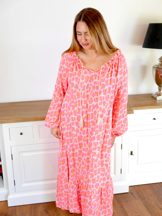 BOHO VIBES Maxikleid Orange Pink - Bylillysophie.com⎢Mode & Accessoires