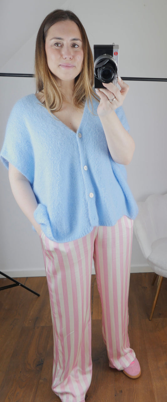 BUBBLEGUM Satin Hose Rosa/Creme gestreift - Bylillysophie