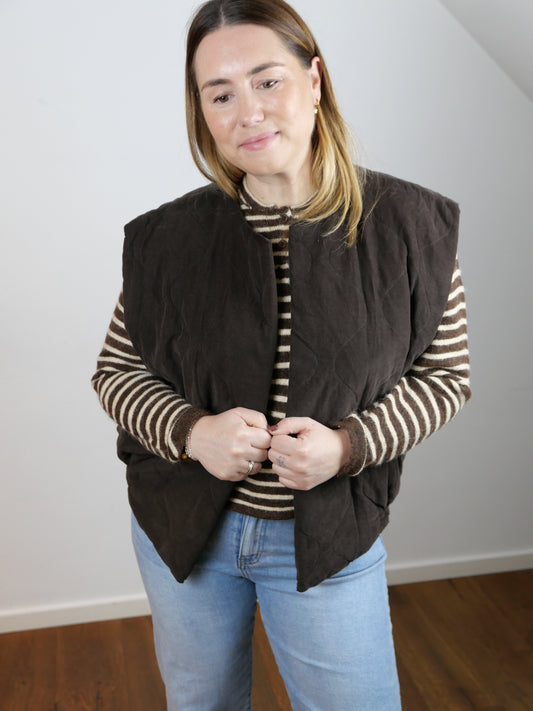 CORDY Weste Schokobraun - Bylillysophie.com⎢Mode & Accessoires