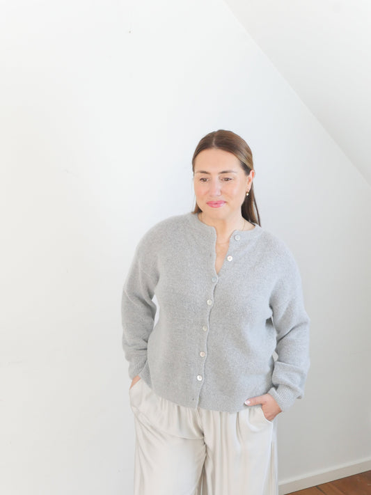 ELVA Alpaka Cardigan Grau - Bylillysophie.com⎢Mode & Accessoires