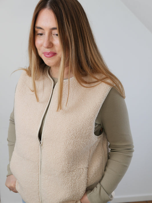 Fluff Teddy Weste Creme - Bylillysophie.com⎢Mode & Accessoires