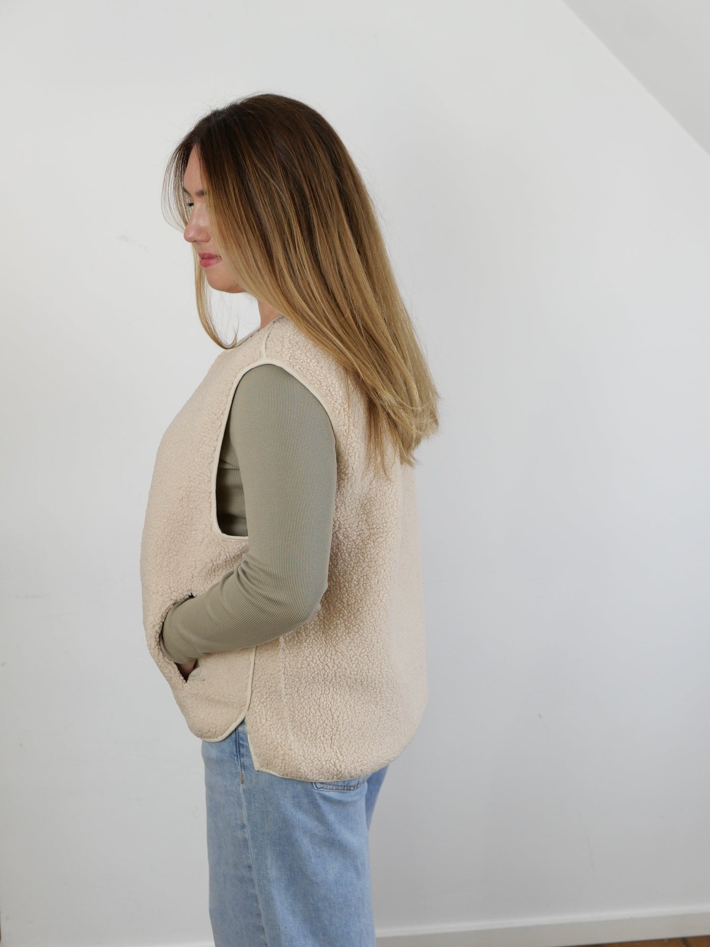 Fluff Teddy Weste Creme - Bylillysophie.com⎢Mode & Accessoires