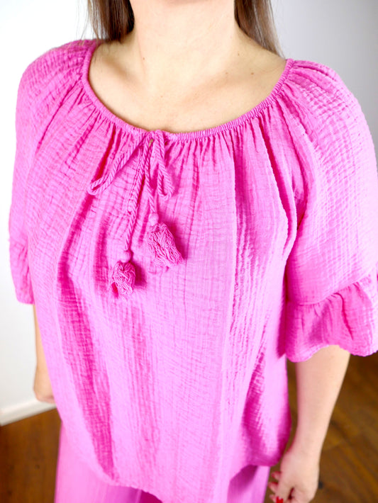 FUCHSIA FLOW Bluse & Hose Pink - Bylillysophie.com⎢Mode & Accessoires