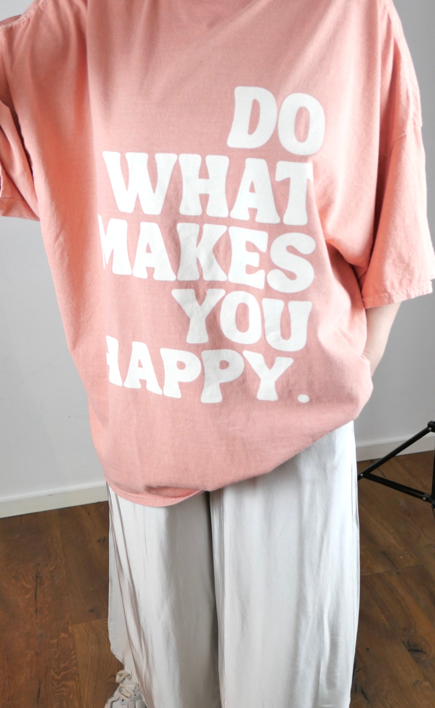 HAPPY Oversize T-Shirt Peach - Bylillysophie