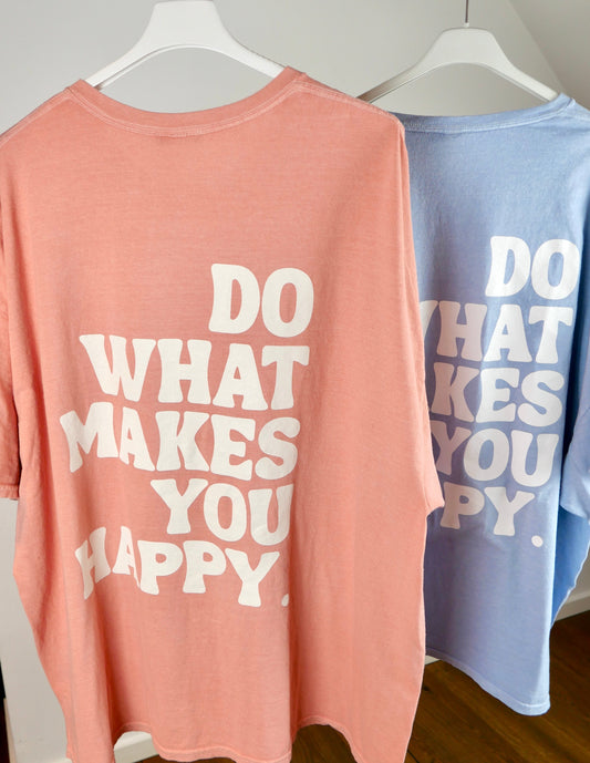 HAPPY Oversize T-Shirt Peach - Bylillysophie