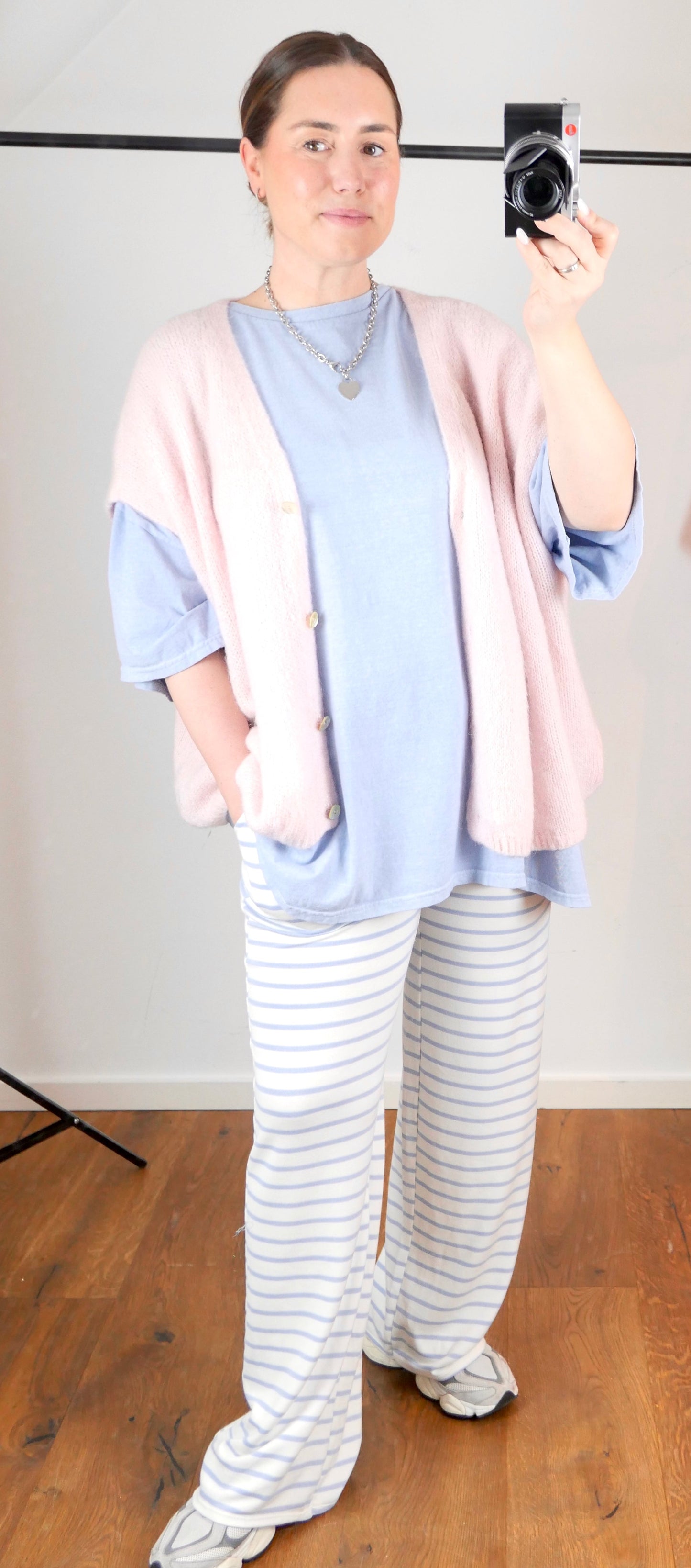 HAPPY Oversize T-Shirts Hellblau - Bylillysophie