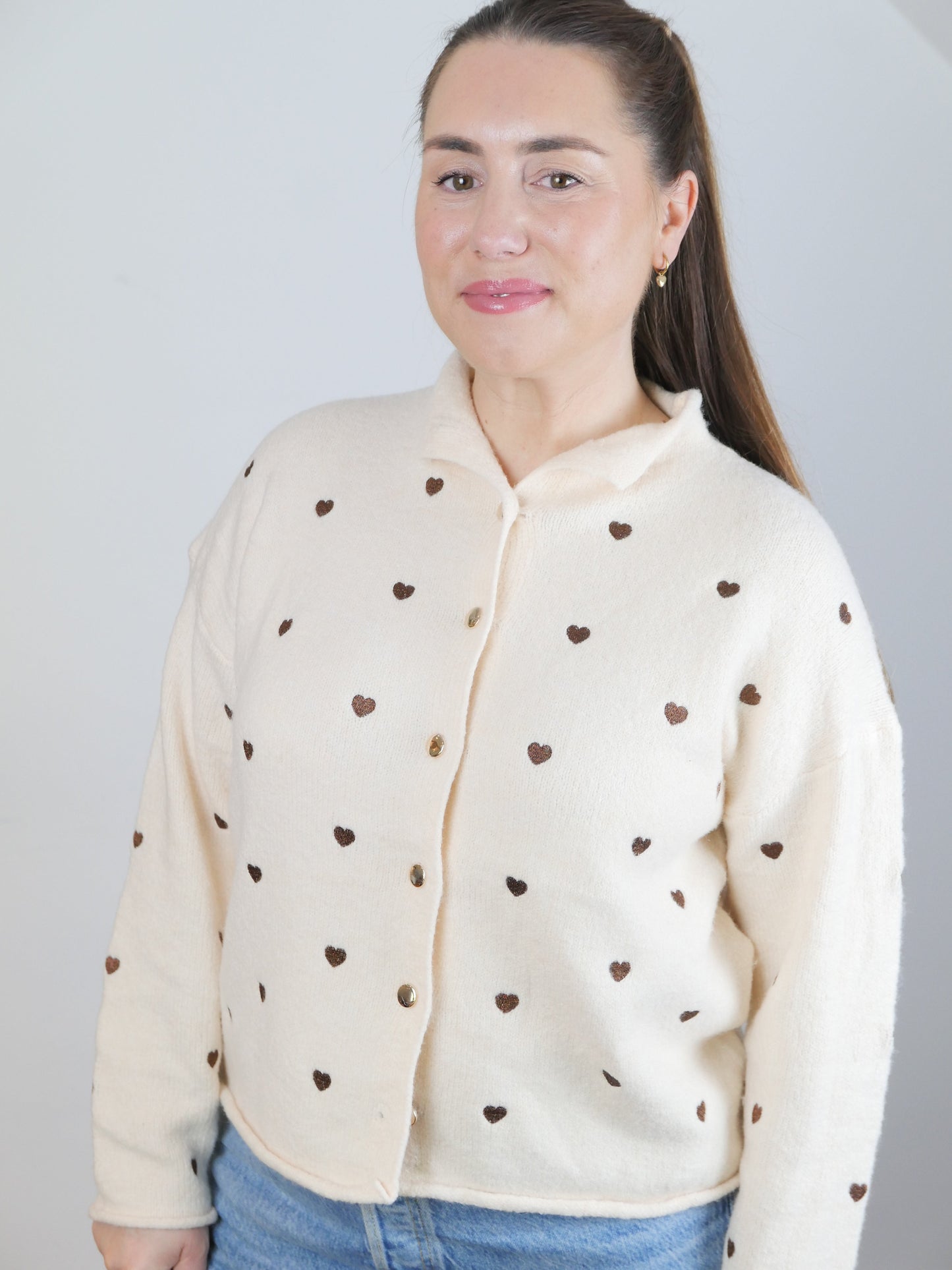 HEARTY Cardigan Beige/Braun - Bylillysophie.com⎢Mode & Accessoires
