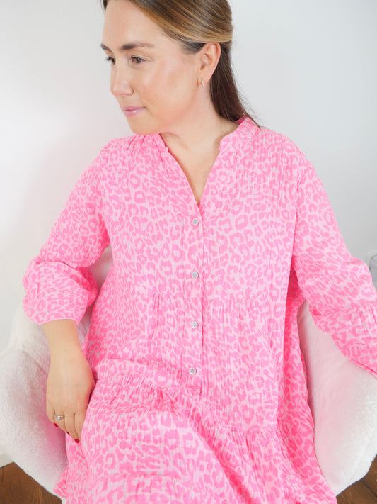 LEOLOVE Musselin Kleid Pink - Bylillysophie.com⎢Mode & Accessoires