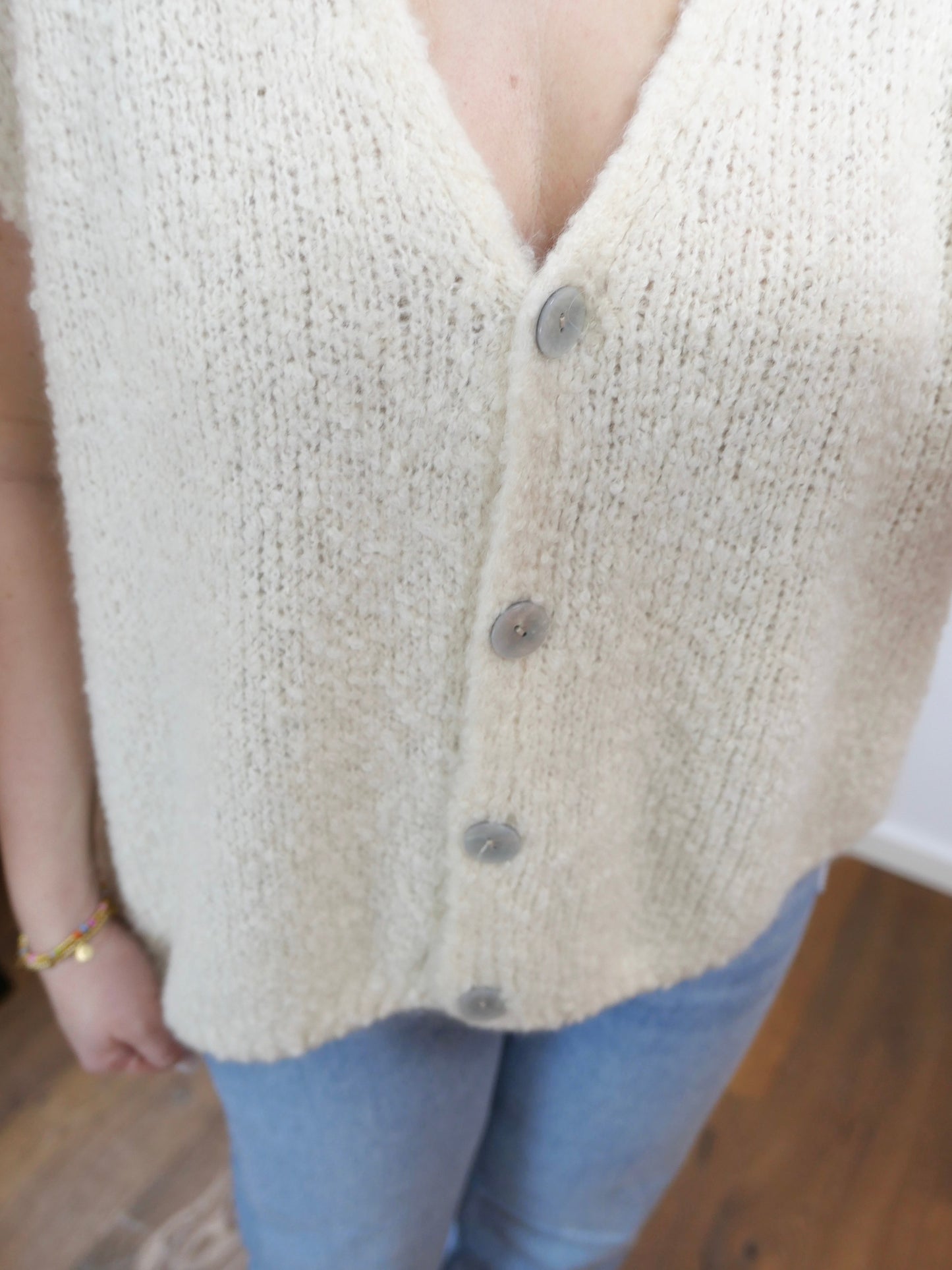 LOOSE - Fit Weste Off - White - Bylillysophie