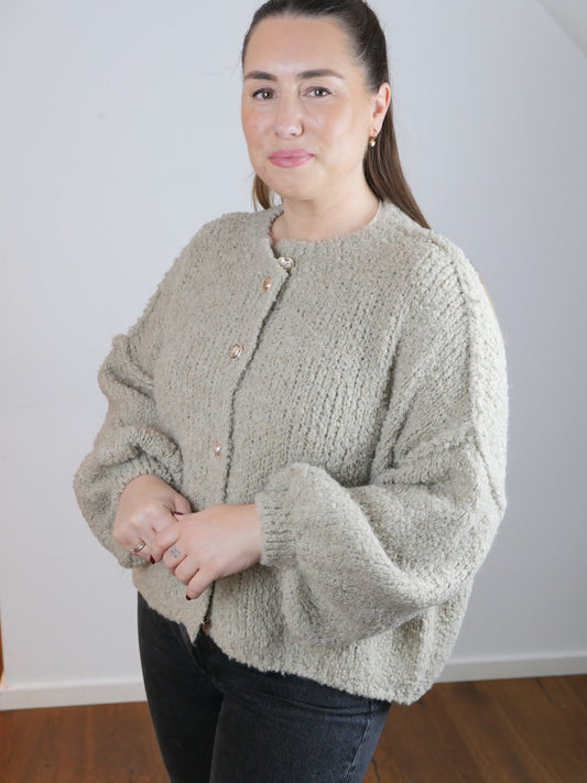 MAISON BOUCLÈ Cardigan Taupe - Bylillysophie.com⎢Mode & Accessoires