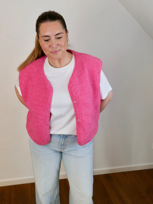 SNUGGLE Teddy Weste Pink - Bylillysophie.com⎢Mode & Accessoires