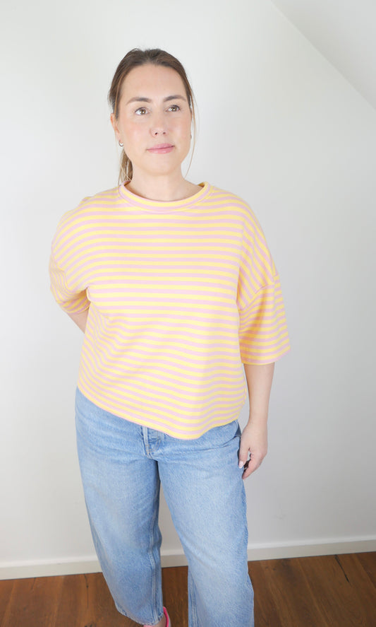 SOFT STRIPES T-Shirt Gelb/Rosa - Bylillysophie