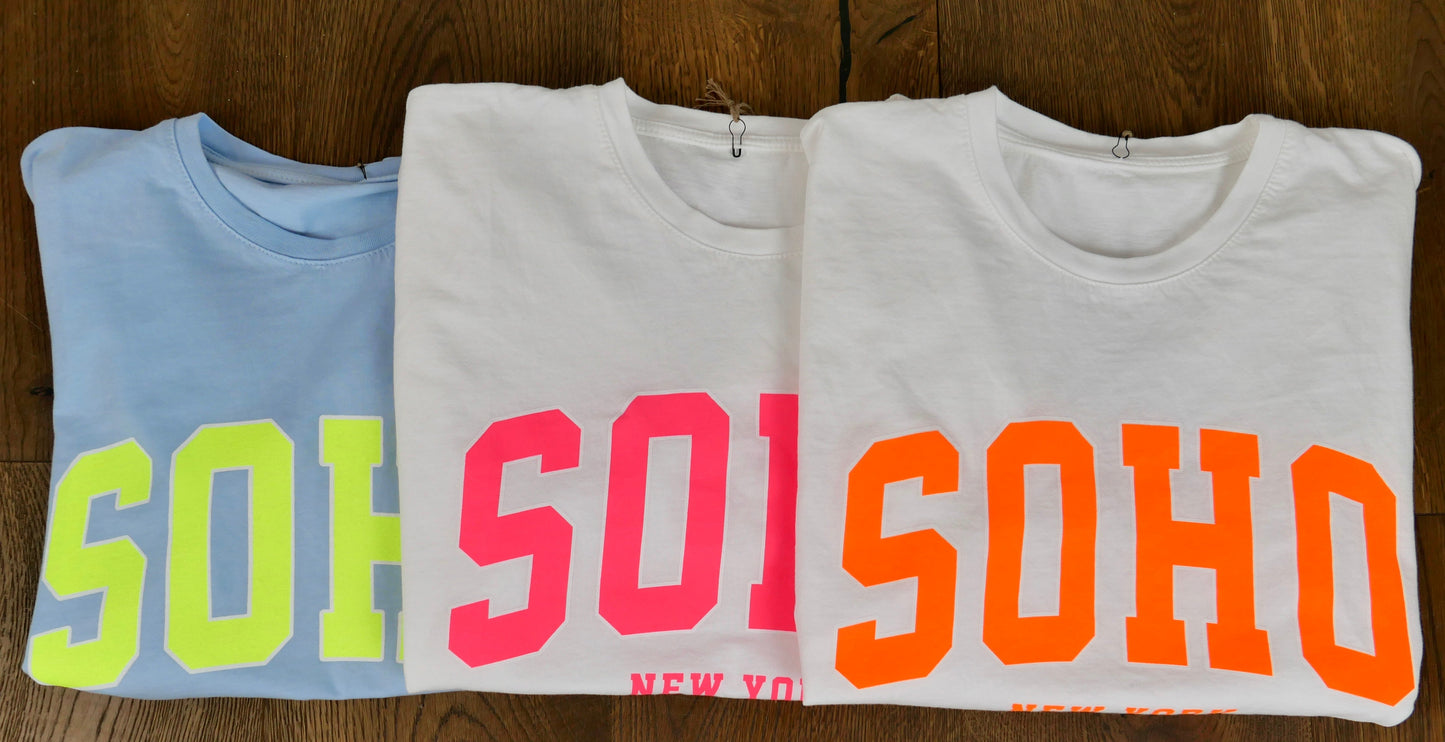 SOHO T-Shirt Weiß/Orange - Bylillysophie