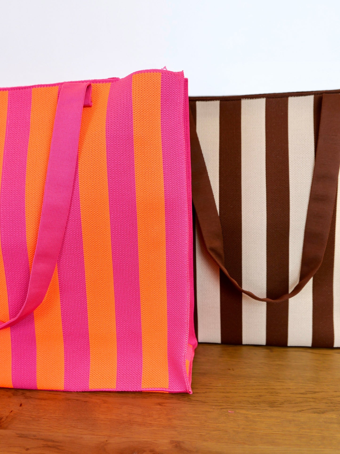 Sunset Stripes Shopper Braun/Creme - Bylillysophie.com⎢Mode & Accessoires