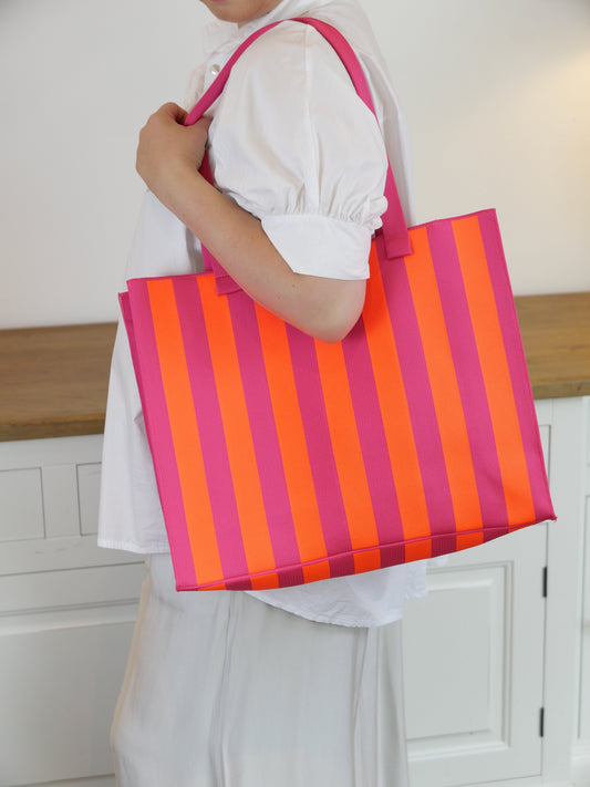 Sunset Stripes Shopper Orange/Pink - Bylillysophie.com⎢Mode & Accessoires