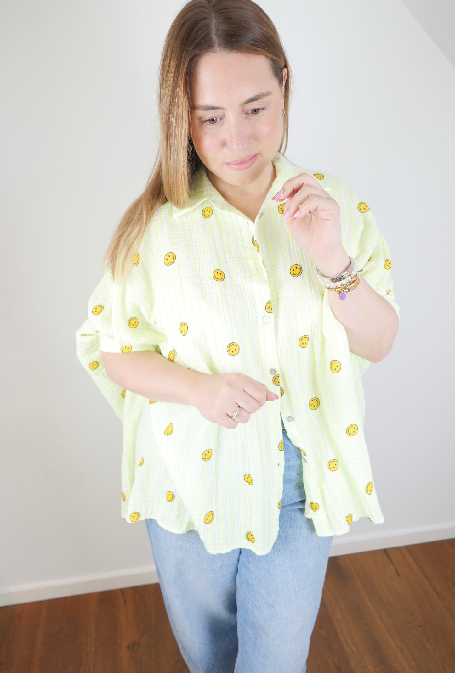 THE HAPPY STRIPES Musselin Bluse Gelb - Bylillysophie