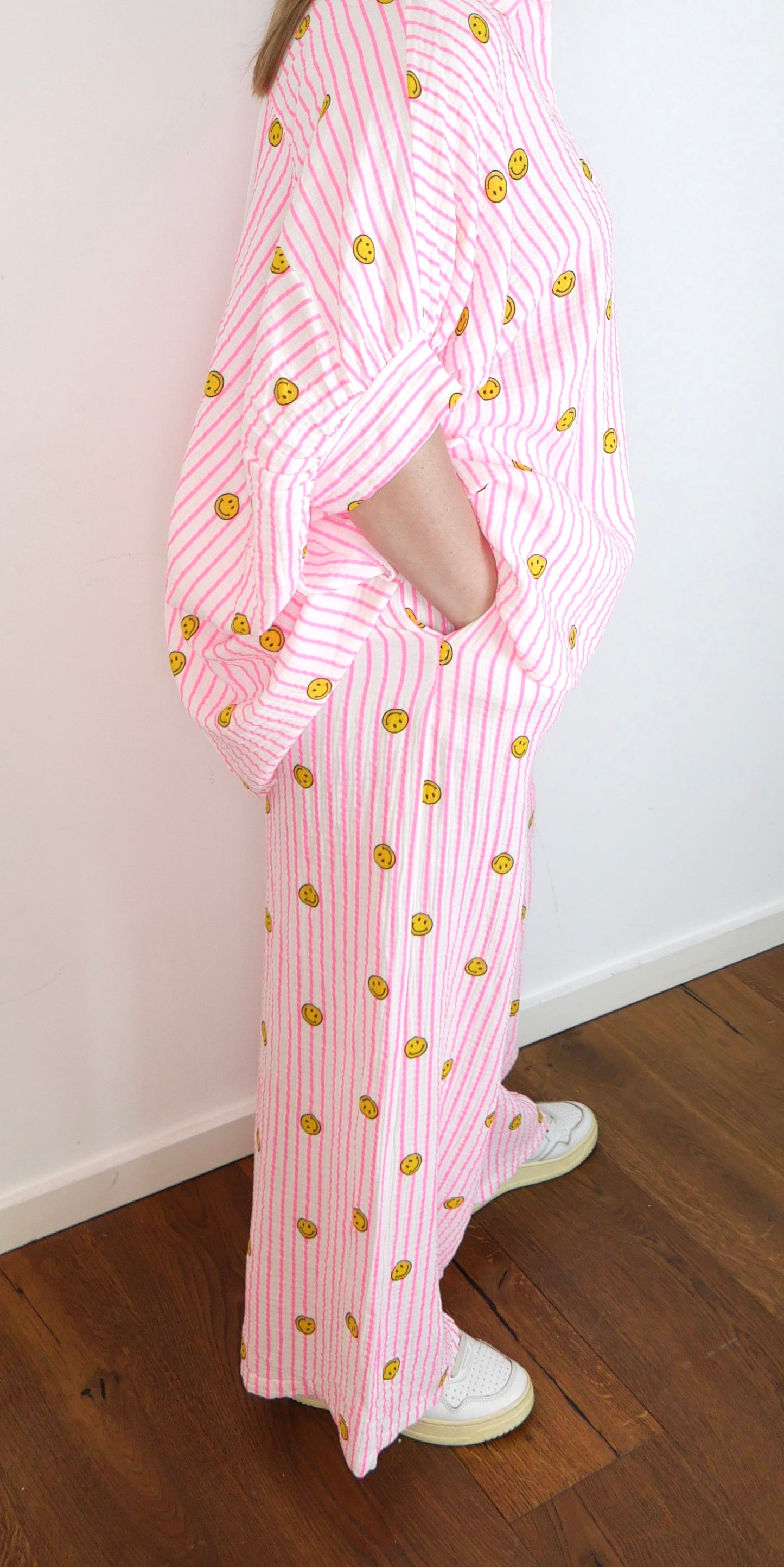 THE HAPPY STRIPES Musselin Hose Pink - Bylillysophie