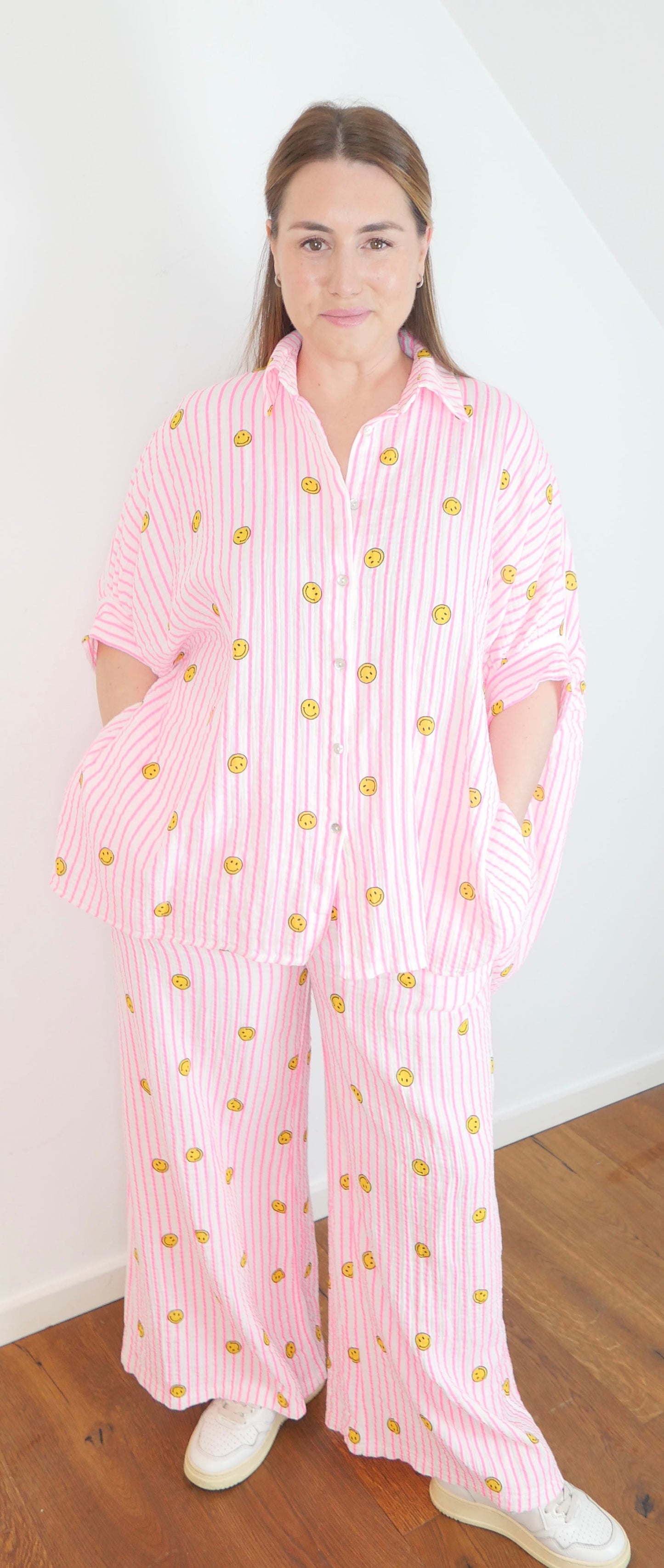 THE HAPPY STRIPES Musselin Hose Pink - Bylillysophie