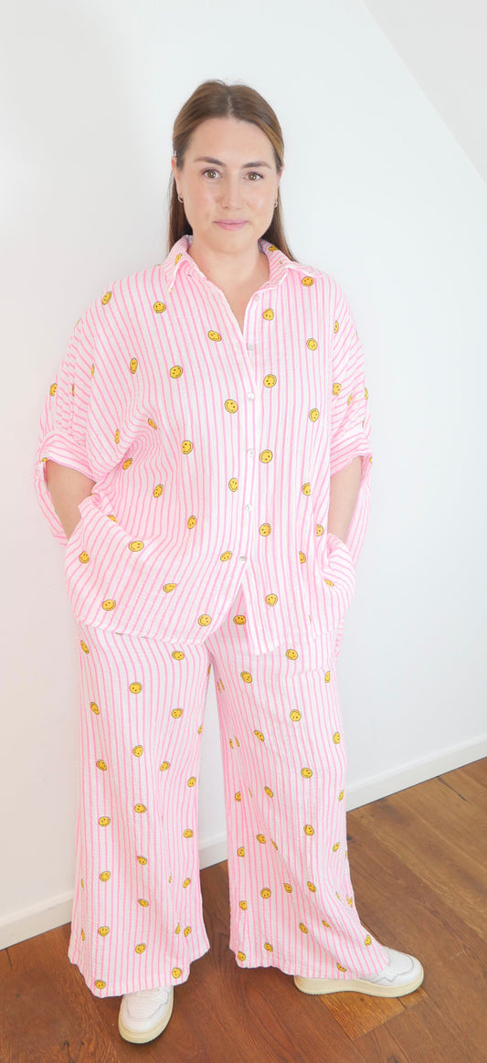 THE HAPPY STRIPES Musselin Hose Pink - Bylillysophie