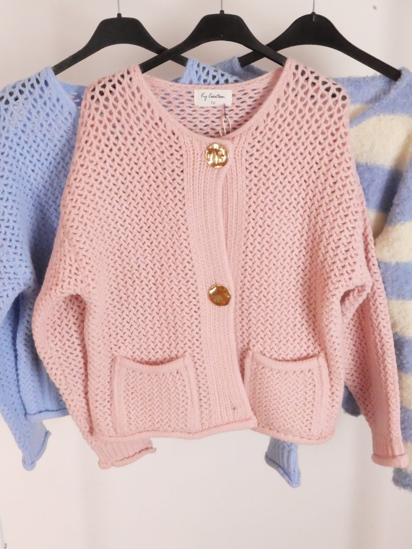 BIG BUTTON Strickjacke Rosa