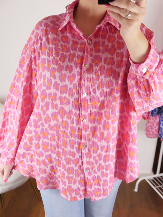 MUSSELIN Bluse Leo Pink