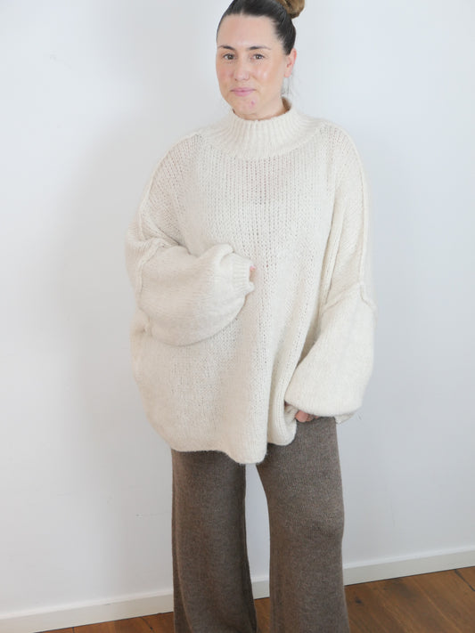 THE COZY PULLOVER Strickpullover Creme