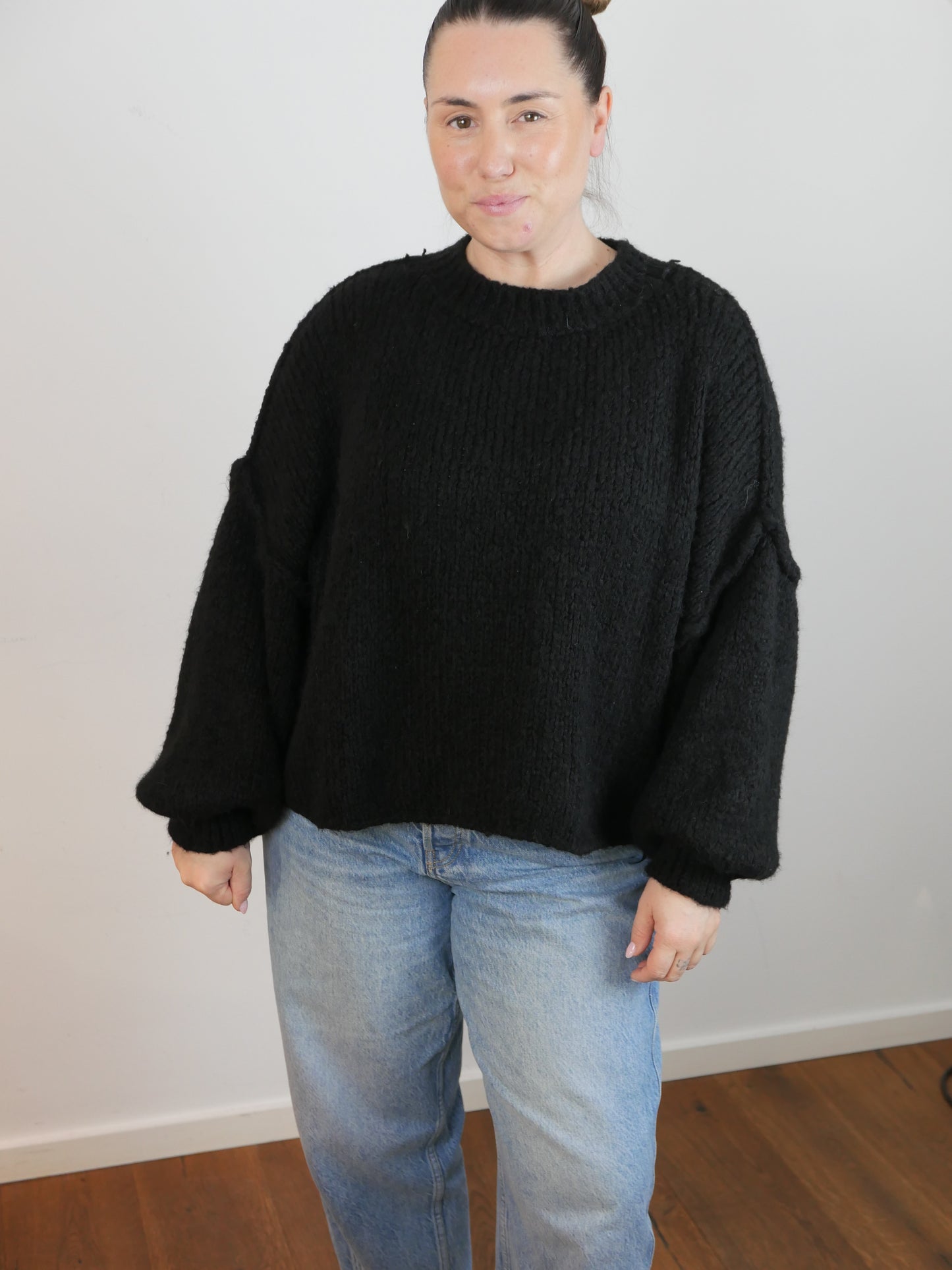 SIMPLE BASIC Pullover Schwarz