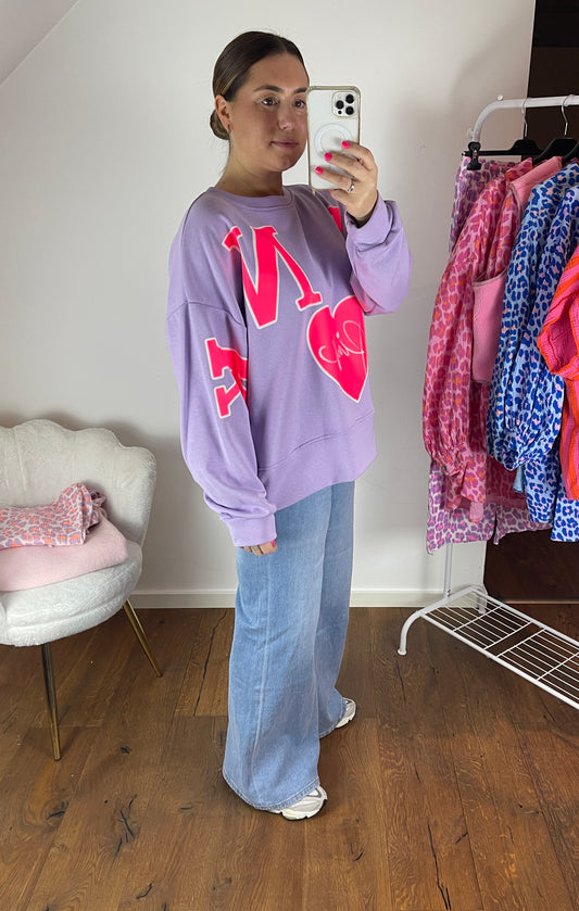 NEON HERZ Oversize Pullover