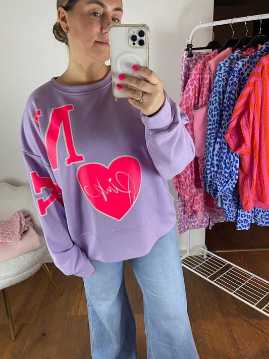 NEON HERZ Oversize Pullover