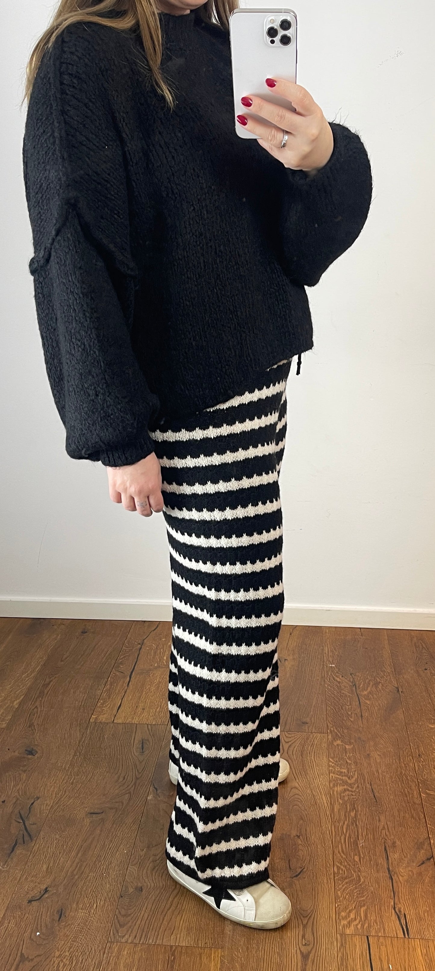 LINEA Strickhose gestreift