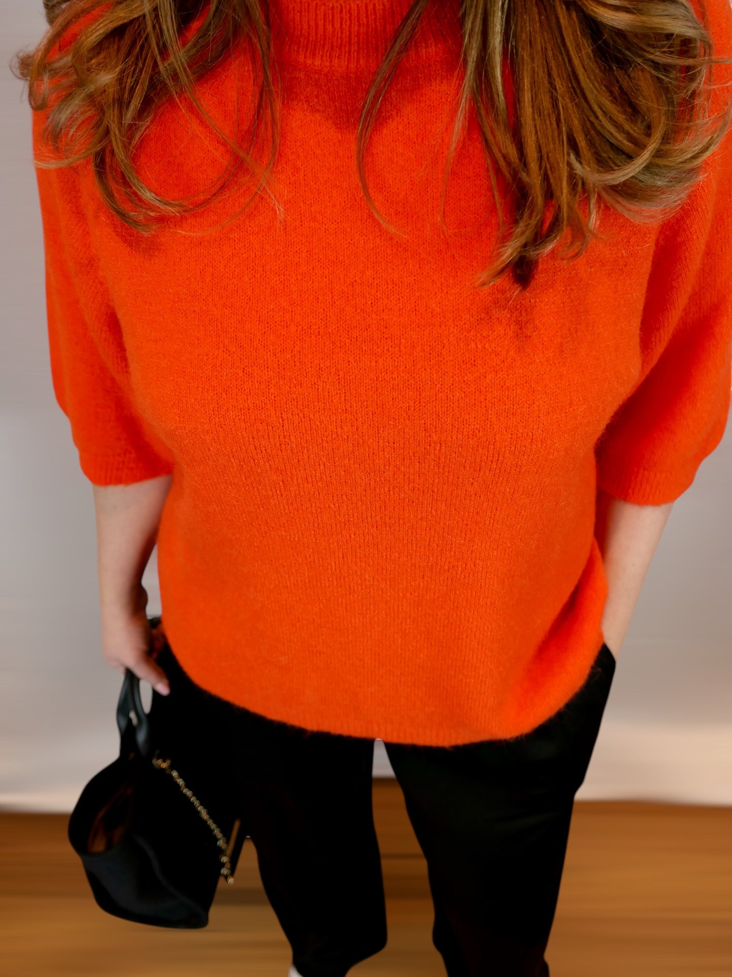 ALPAKA Kurzarm Pullover Orange