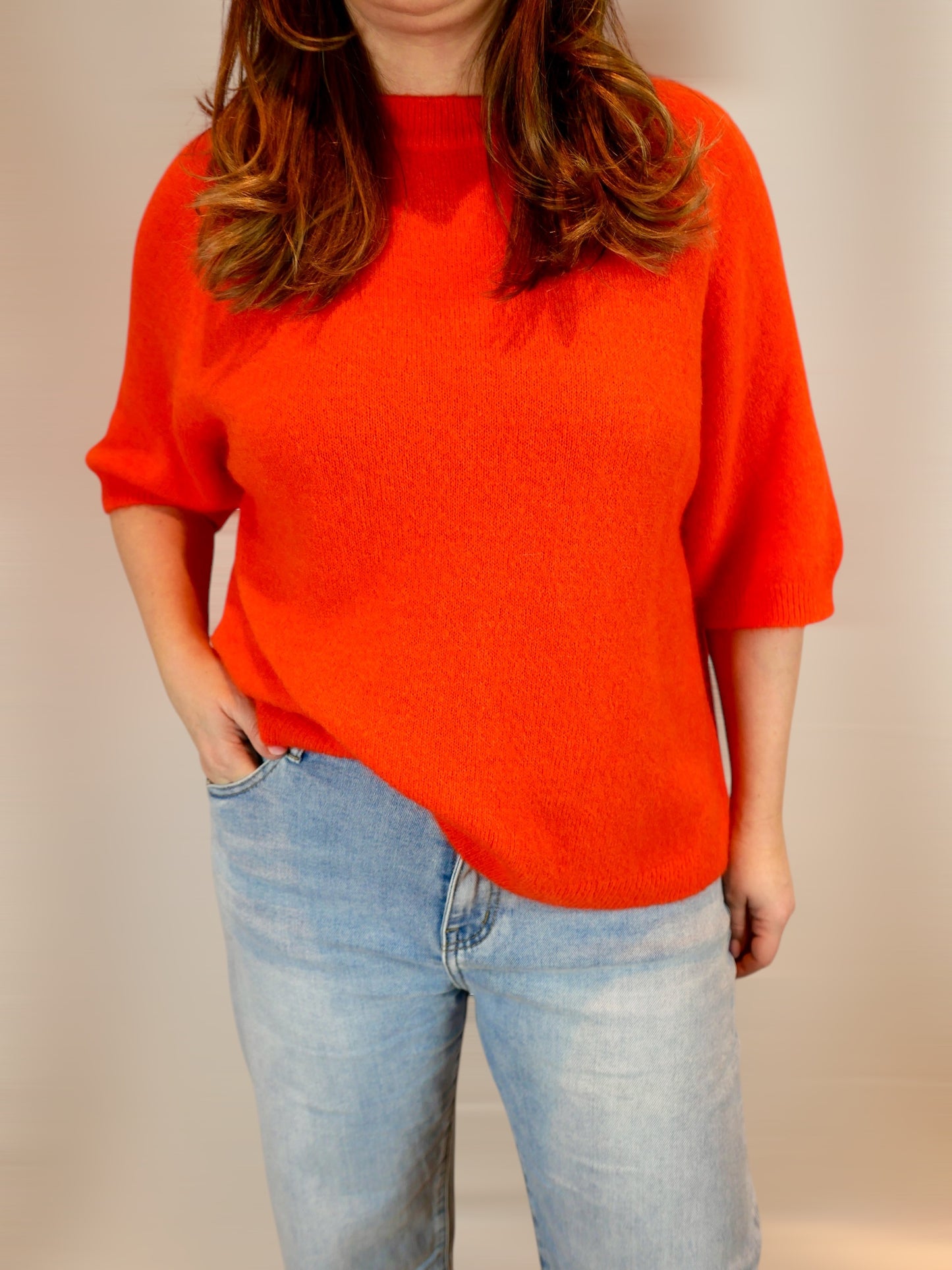 ALPAKA Kurzarm Pullover Orange