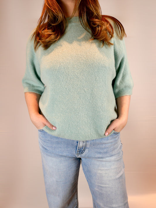 ALPAKA Kurzarm Pullover Mint