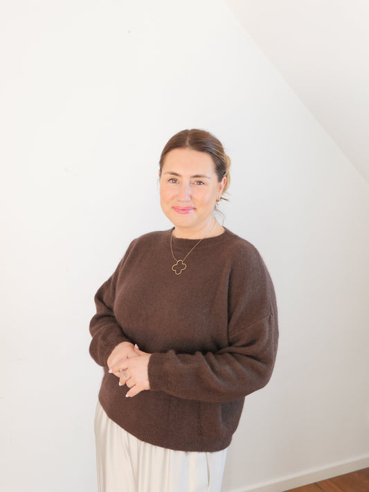 ALBA Alpaka Pullover Schoko - Bylillysophie.com⎢Mode & Accessoires