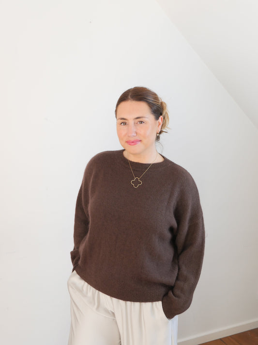 ALBA Alpaka Pullover Schoko - Bylillysophie.com⎢Mode & Accessoires