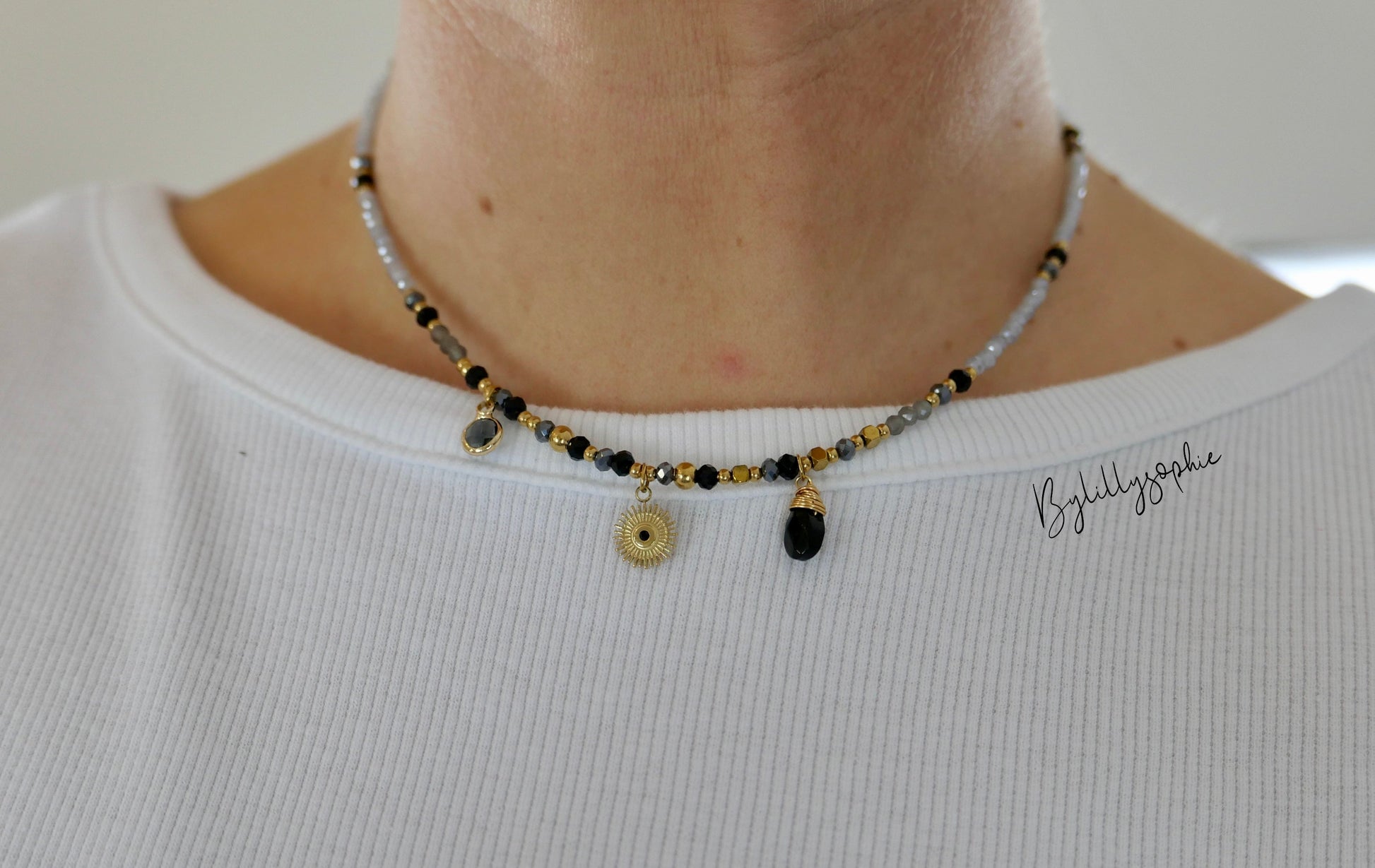 BLUEBERRY Halskette Hellblau/Dunkelblau - Bylillysophie