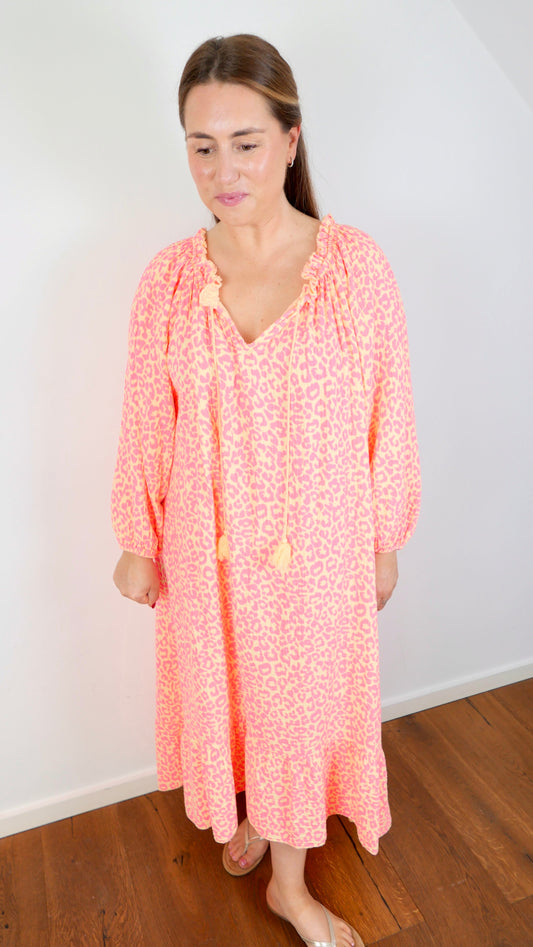 BOHO VIBES Musselin Maxikleid Coral - Gelb - Bylillysophie.com⎢Mode & Accessoires