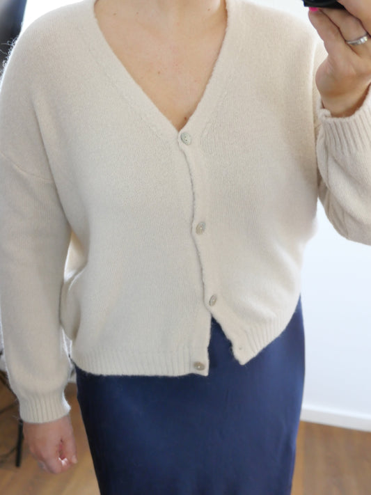 CARDI Strickcardigan Off - White - Bylillysophie
