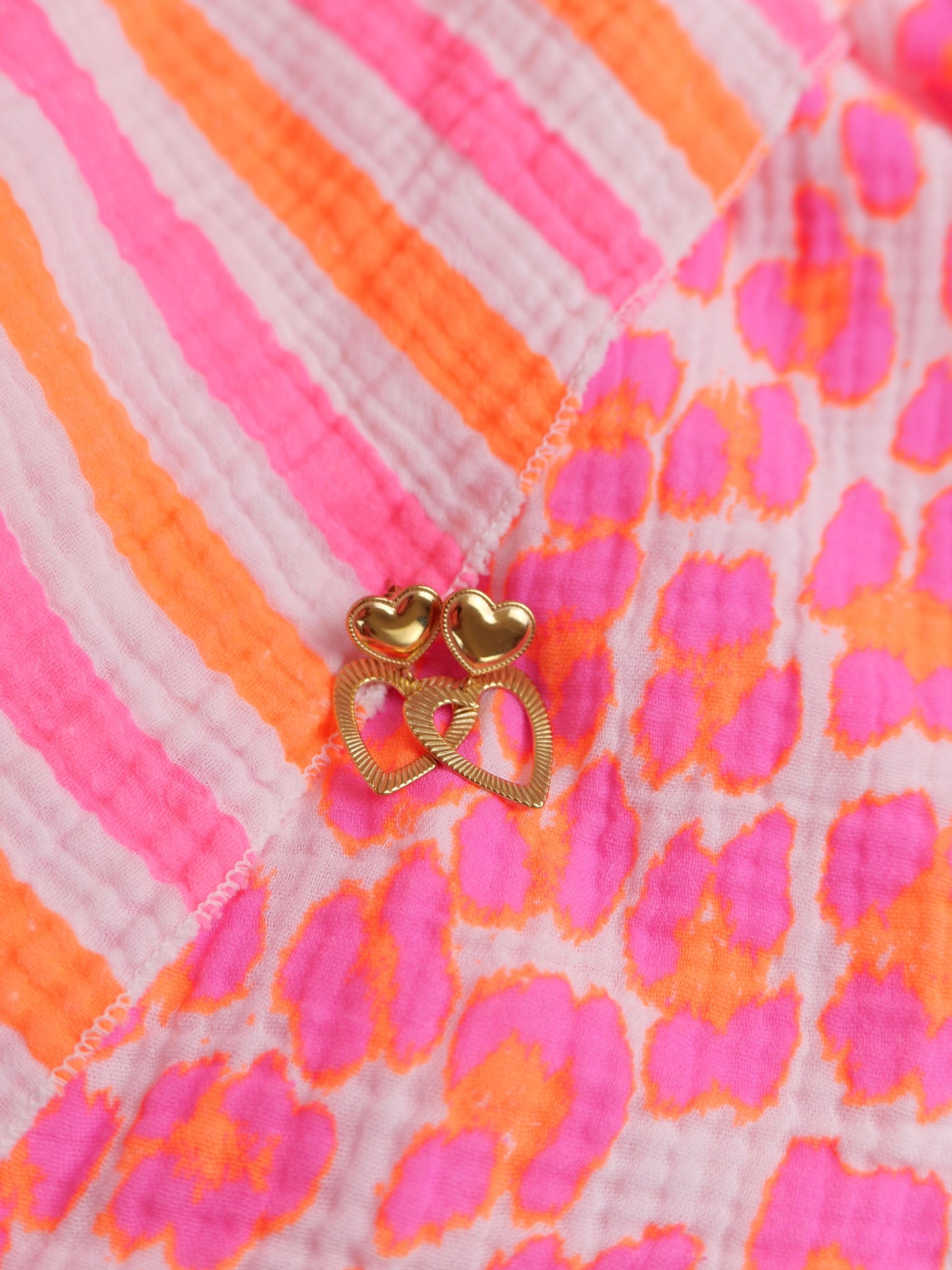 DOUBLE HEART Ohrringe vergoldet - Bylillysophie