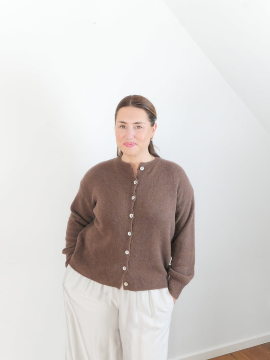ELVA Alpaka Cardigan Schoko - Bylillysophie.com⎢Mode & Accessoires