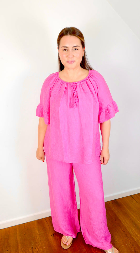 FUCHSIA FLOW Bluse & Hose Pink - Bylillysophie.com⎢Mode & Accessoires