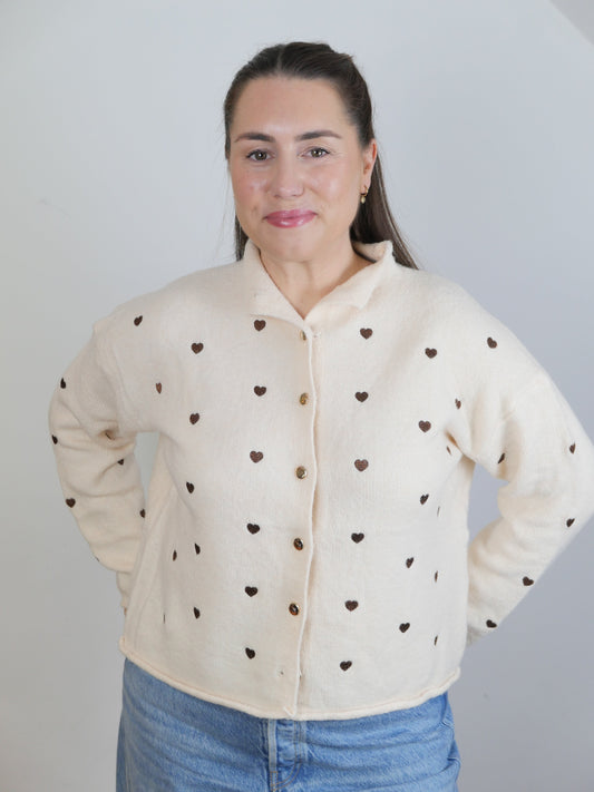 HEARTY Cardigan Beige/Braun - Bylillysophie.com⎢Mode & Accessoires