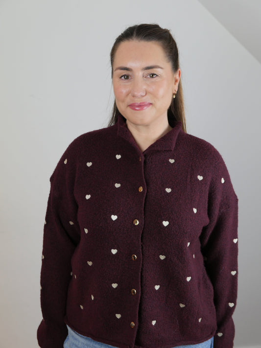 HEARTY Cardigan Bordeaux/Gold - Bylillysophie.com⎢Mode & Accessoires