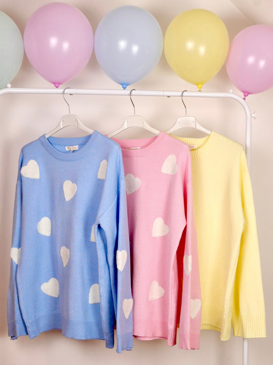 HERZ Strick Pullover Blau - Bylillysophie