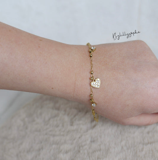 HERZCHEN Armband vergoldet - Bylillysophie