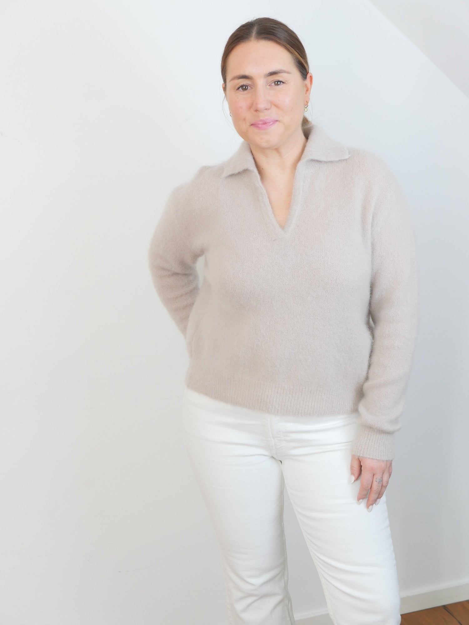 KNITTI Mohair Pullover helles Taupe - Bylillysophie.com⎢Mode & Accessoires
