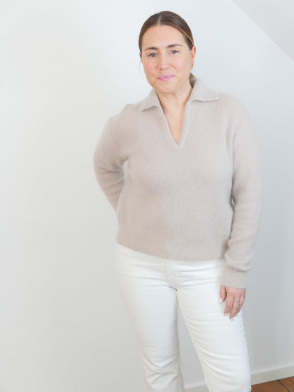 KNITTI Mohair Pullover helles Taupe - Bylillysophie.com⎢Mode & Accessoires
