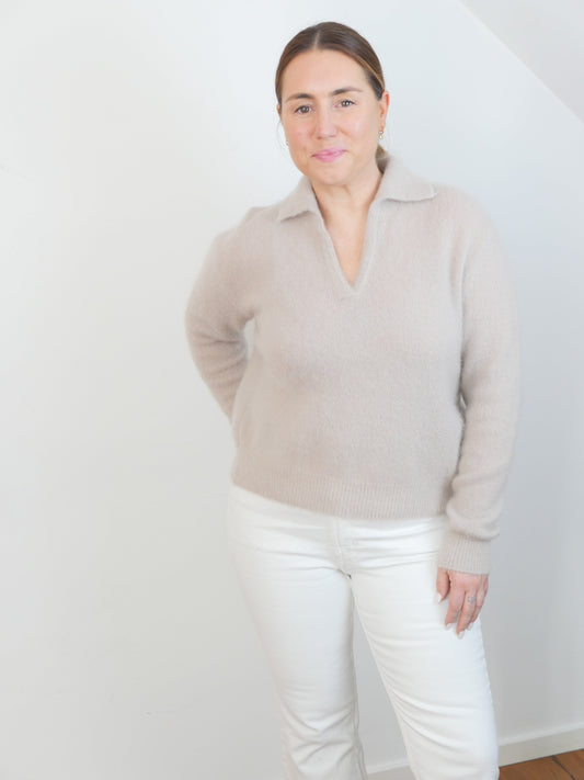 KNITTI Mohair Pullover helles Taupe - Bylillysophie.com⎢Mode & Accessoires