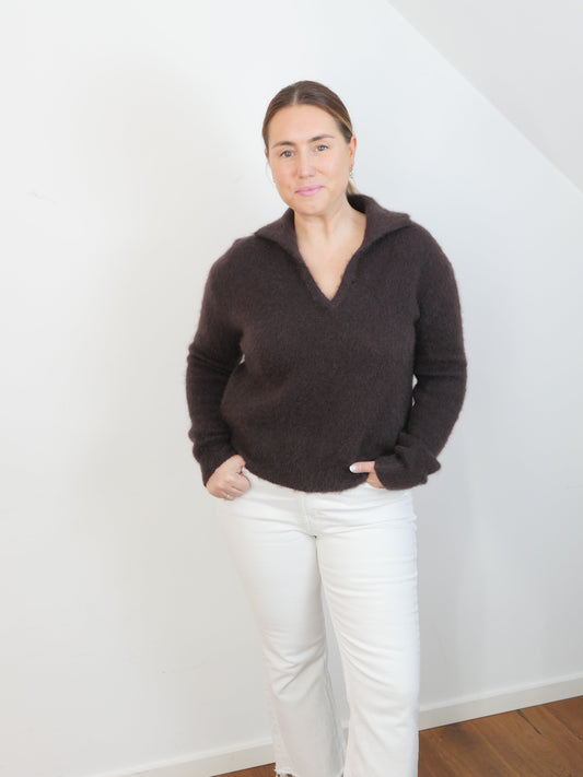KNITTI Mohair Pullover Schokobraun - Bylillysophie.com⎢Mode & Accessoires