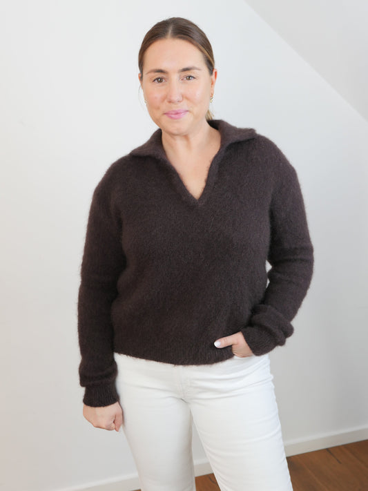 KNITTI Mohair Pullover Schokobraun - Bylillysophie.com⎢Mode & Accessoires